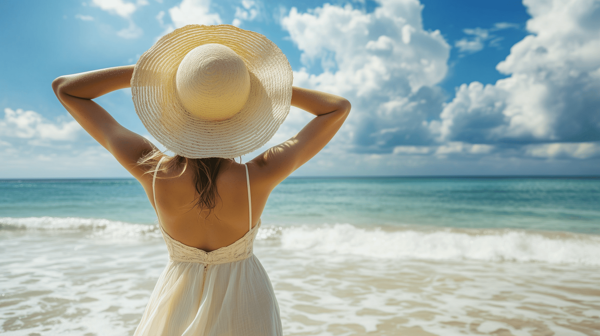 woman at a Central Coast beach - hydrafacial client 